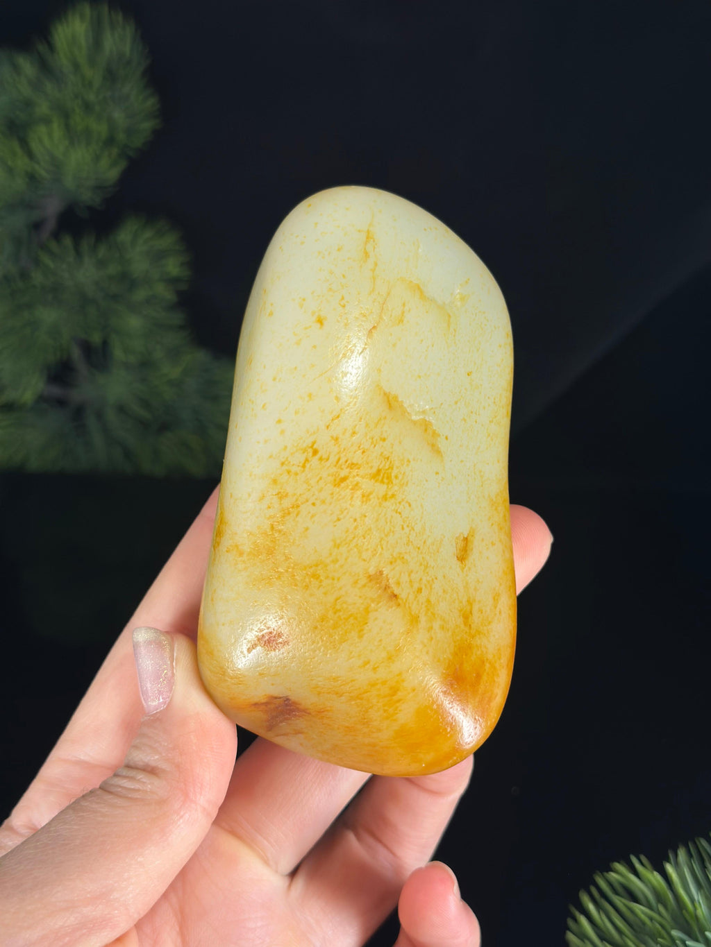 新疆和田玉“秋霜敷金”暖白种洒金皮籽料（yc461669）
