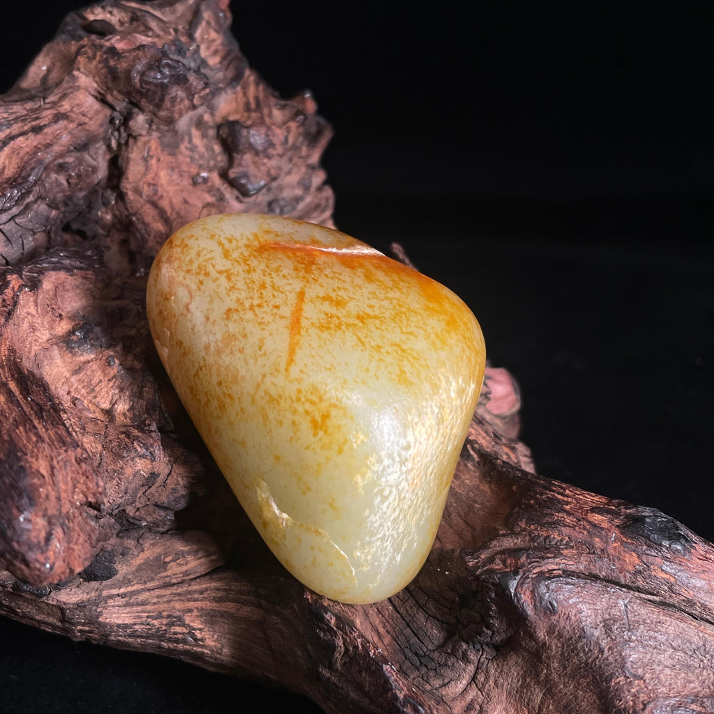 和田玉白玉“流霞覆莹”洒金洒红皮籽料（yc425075）