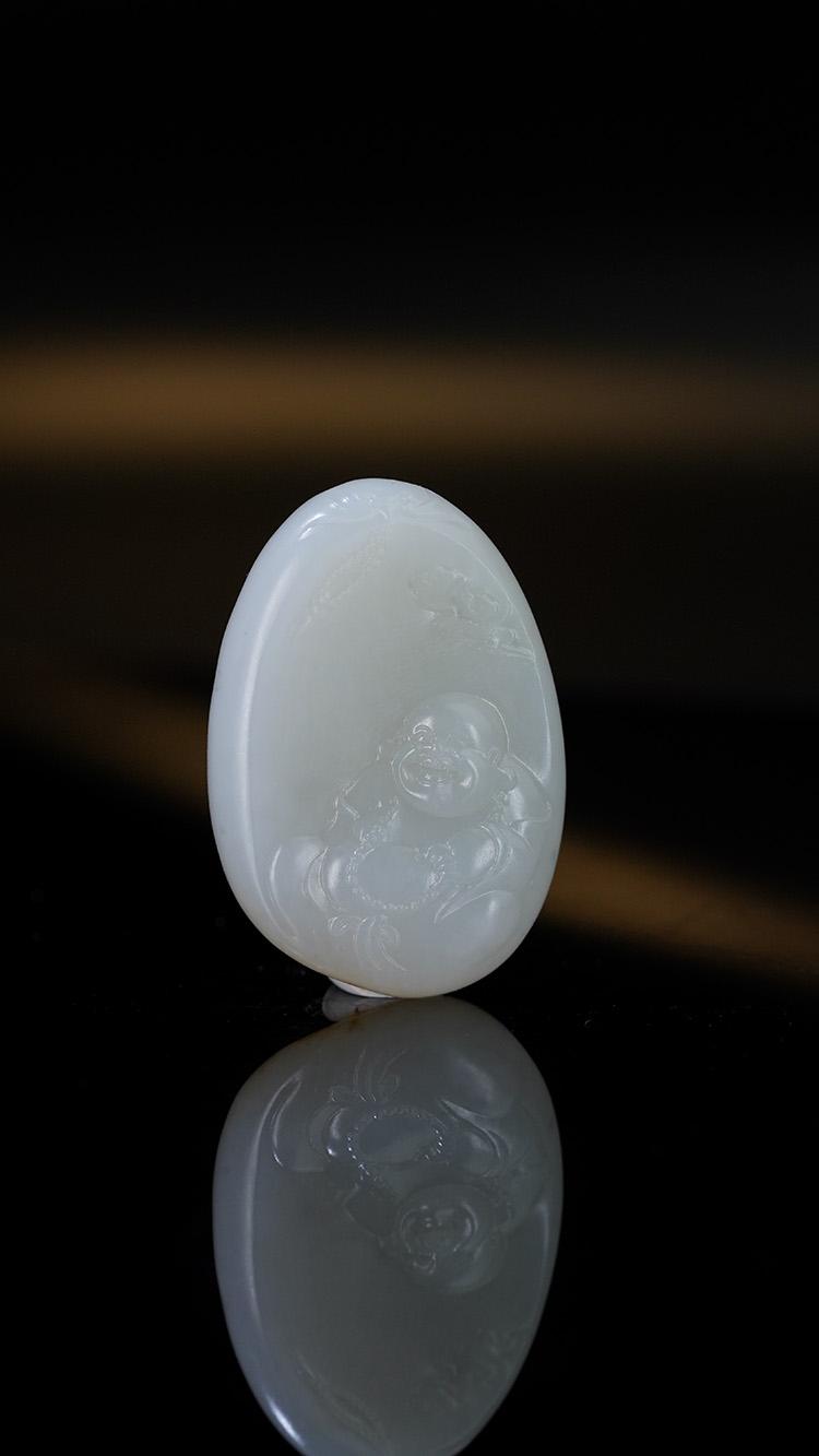 和田玉洒金皮弥勒佛雕件（yc249918）