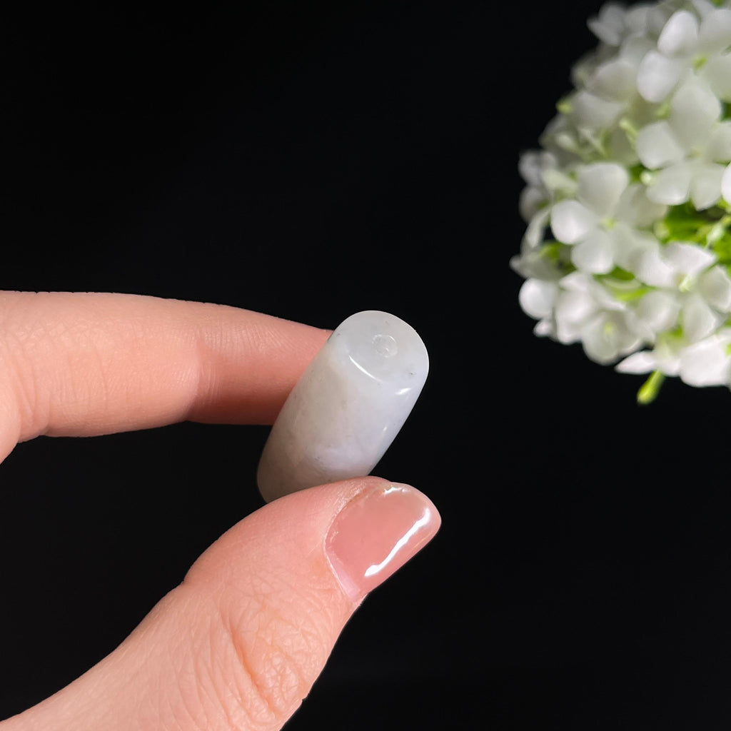 和田玉带墨青花“节节高”籽料雕刻勒子挂件（yc284650）