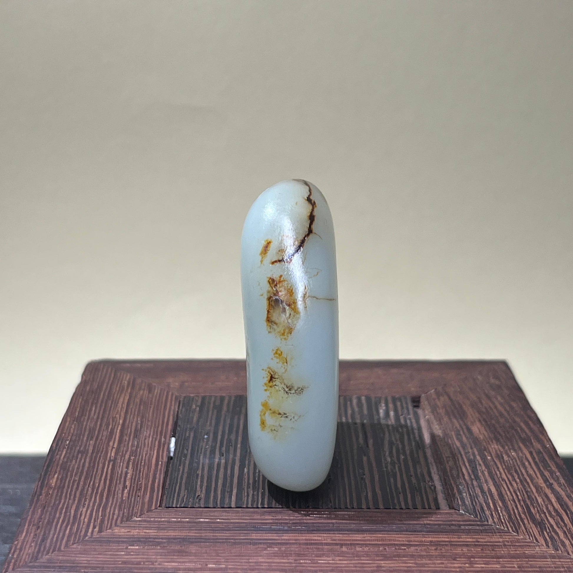 和田玉一级白带洒金老熟籽（yc208925）