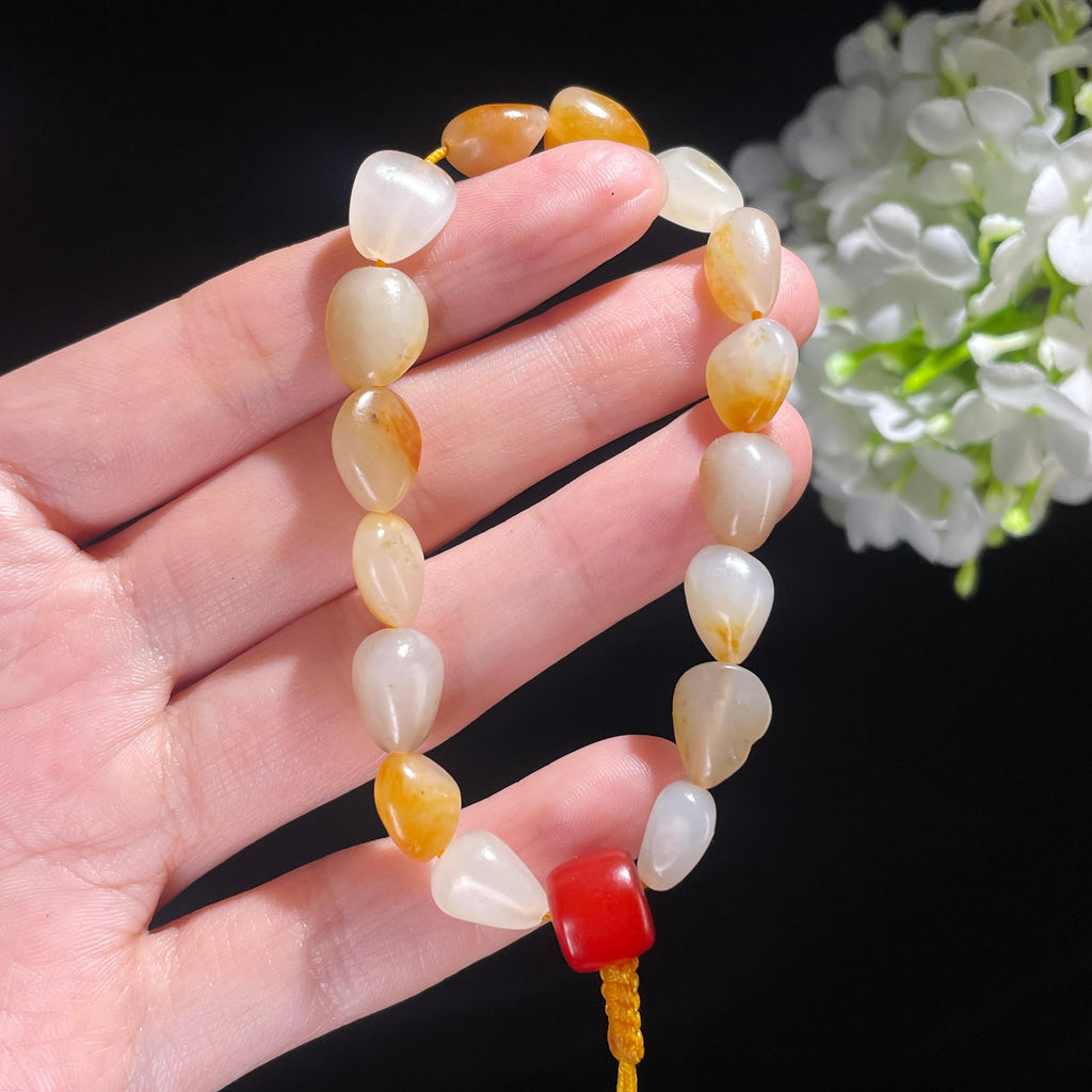 新疆和田玉红皮洒金皮小籽手串（18颗）（yc488977）