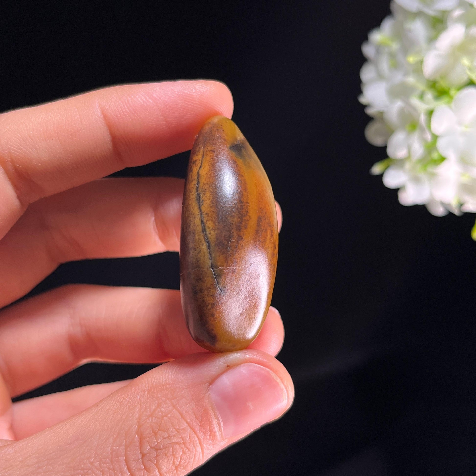和田玉白玉“暮山衔月”黑皮黄沁皮籽料（yc350510）