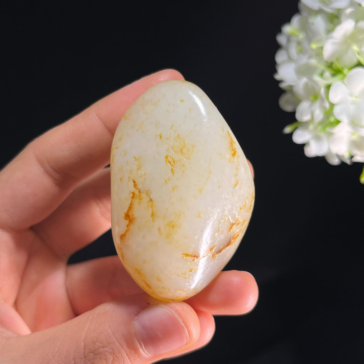 和田玉白玉“梅影横窗”洒金皮籽料（yc350488）