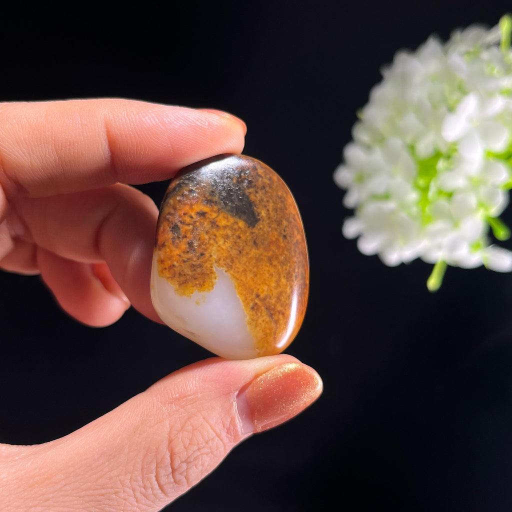 和田玉白玉“疏林漏影”黄沁皮籽料（yc392618）