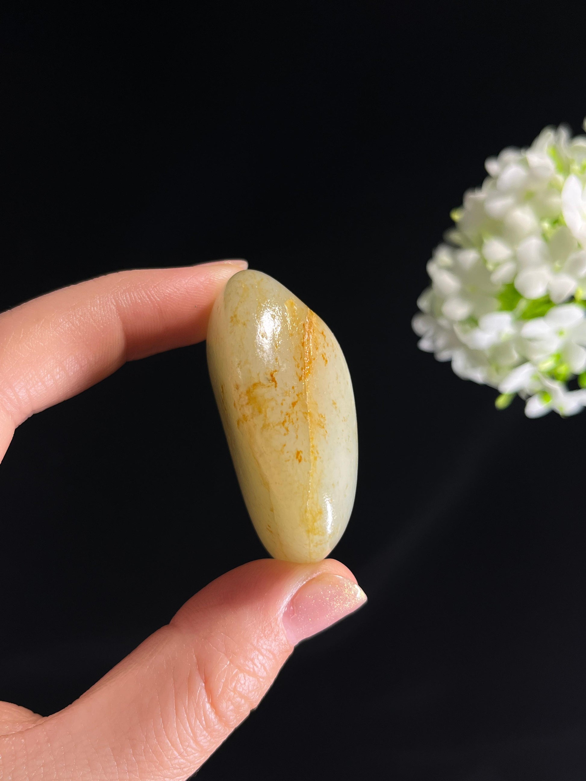 和田玉高青白玉聚红洒金皮籽料原石（yc275157）