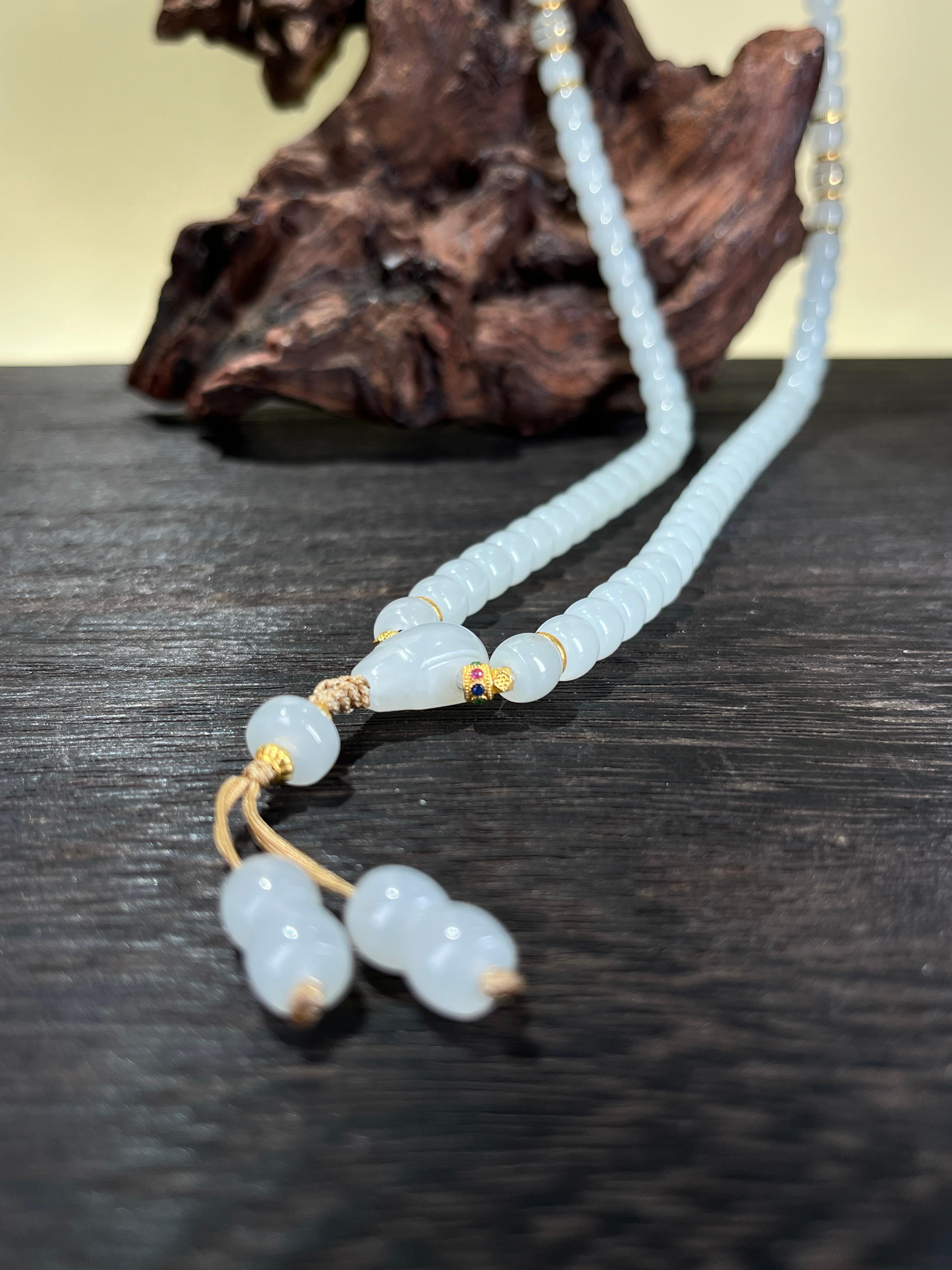 【#YS0050】新疆和田玉の手作りジェイドネックレス YS0050】新疆和田玉の手作りジェイドネックレス とんぼ 玉