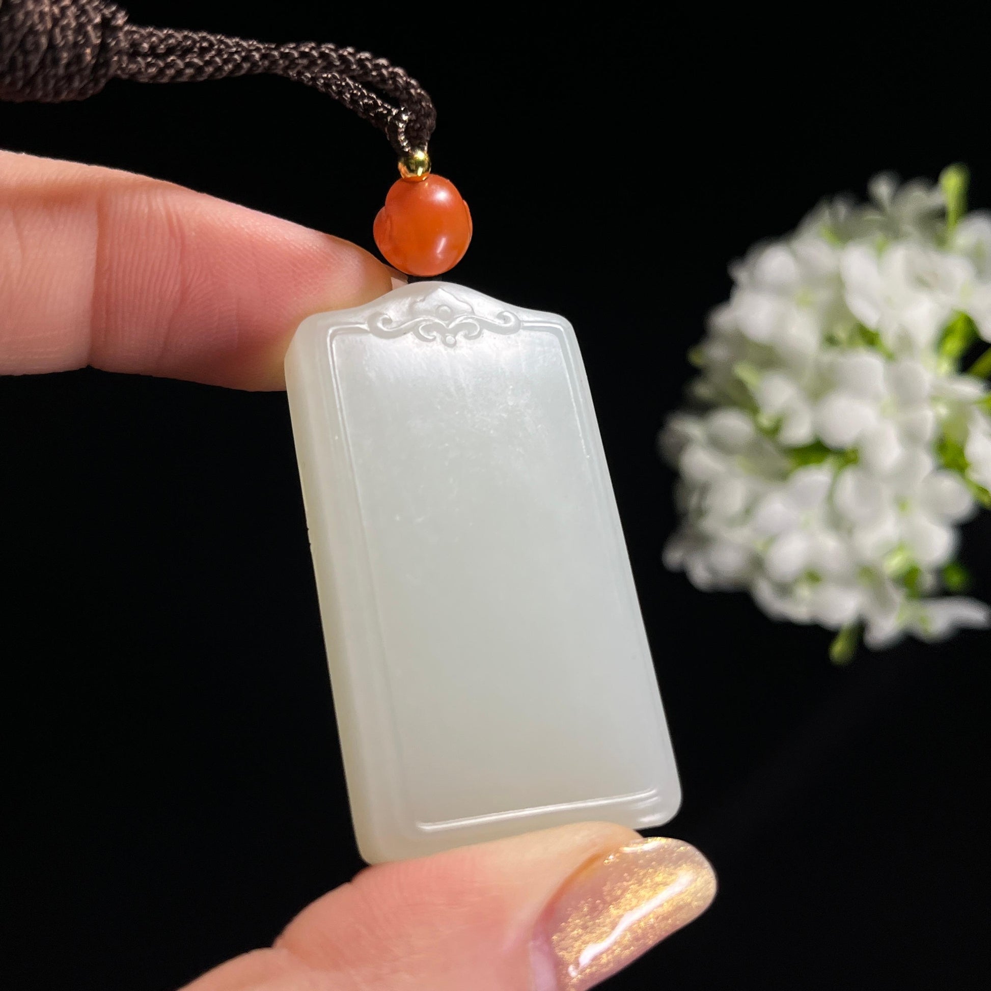 新疆天然和田玉白玉“云庭雪帖”籽料无事牌（yc303361）