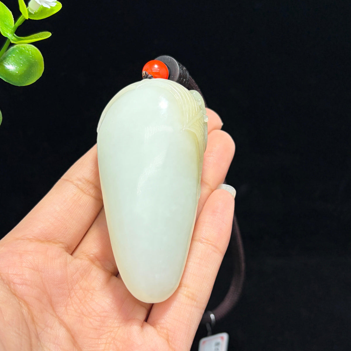 和田糖白玉知足常乐手把件（yc774853）