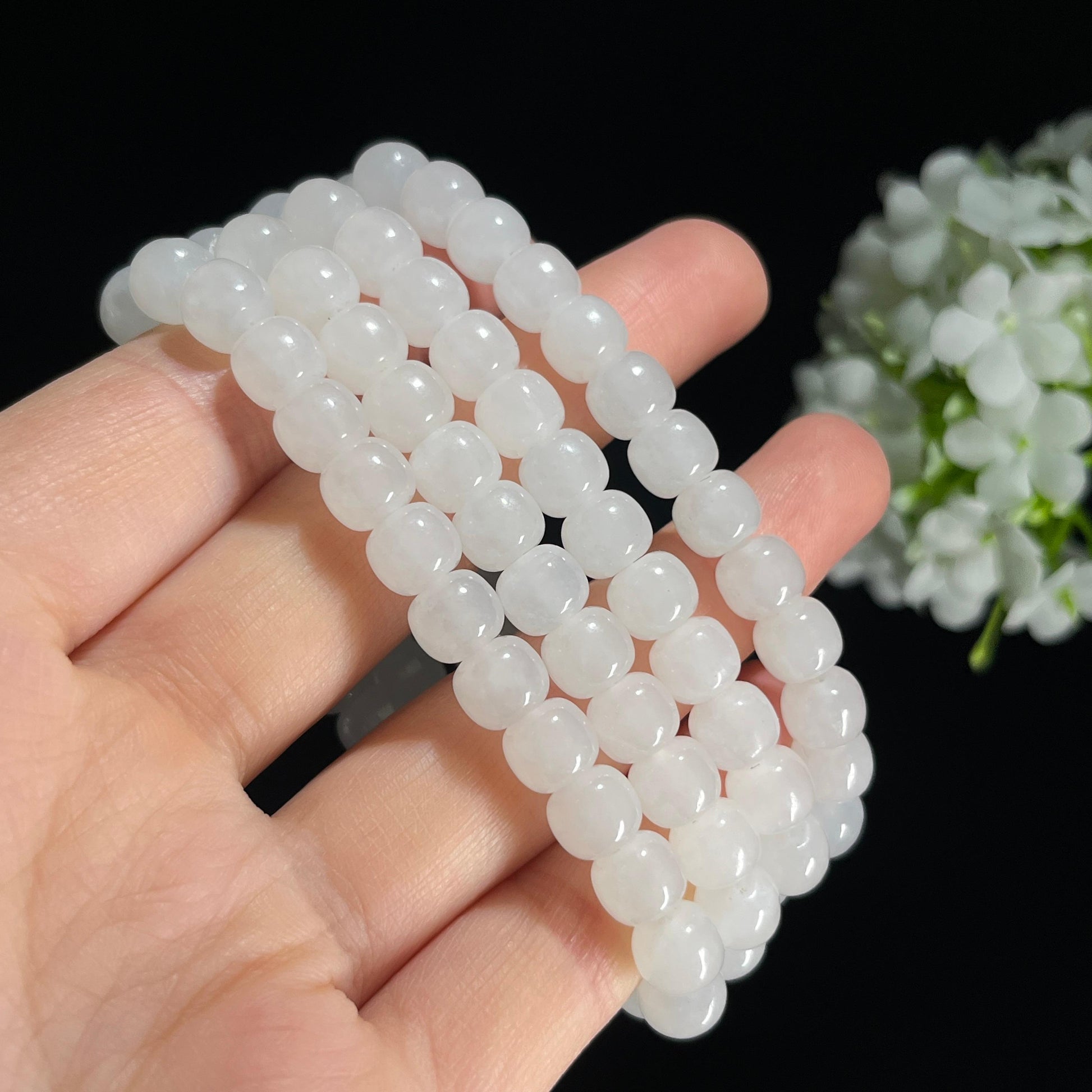 s，和田玉白玉108颗老型珠项链（yc379800）