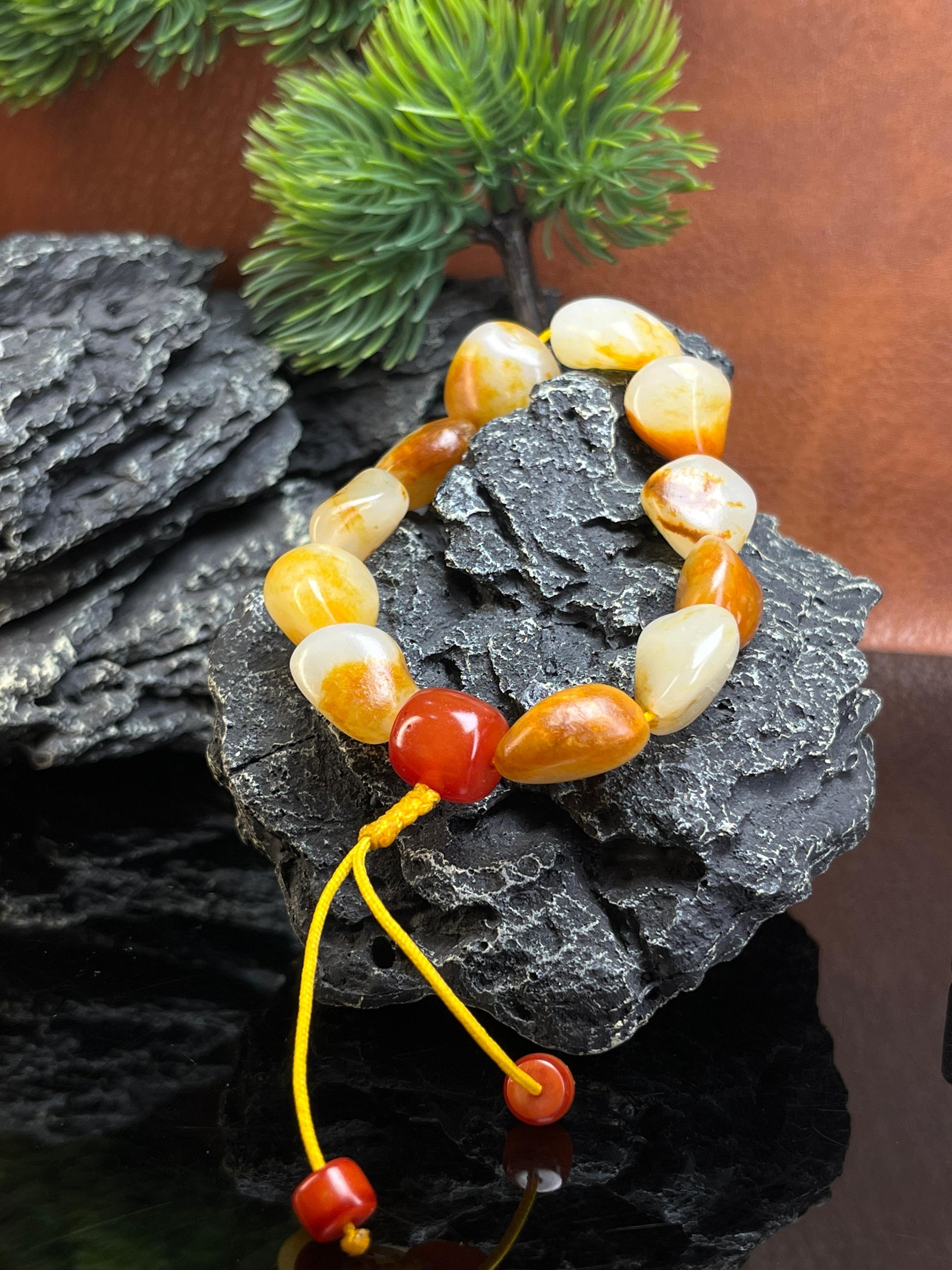 收藏级孤品新疆和田玉籽料原石手串原皮原籽无修（yc229183）