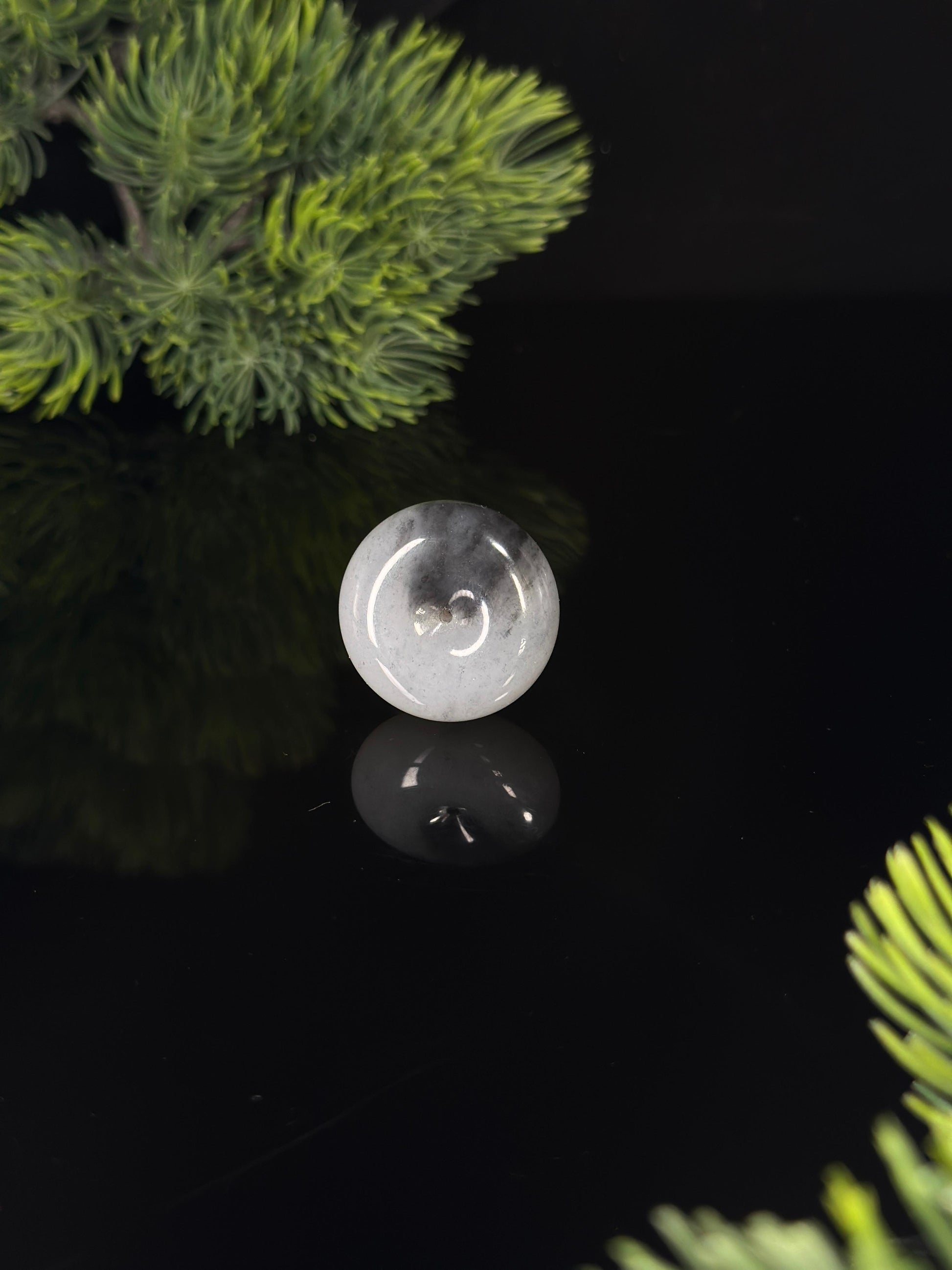 新疆天然和田玉精品青花籽料平安扣（yc471707）