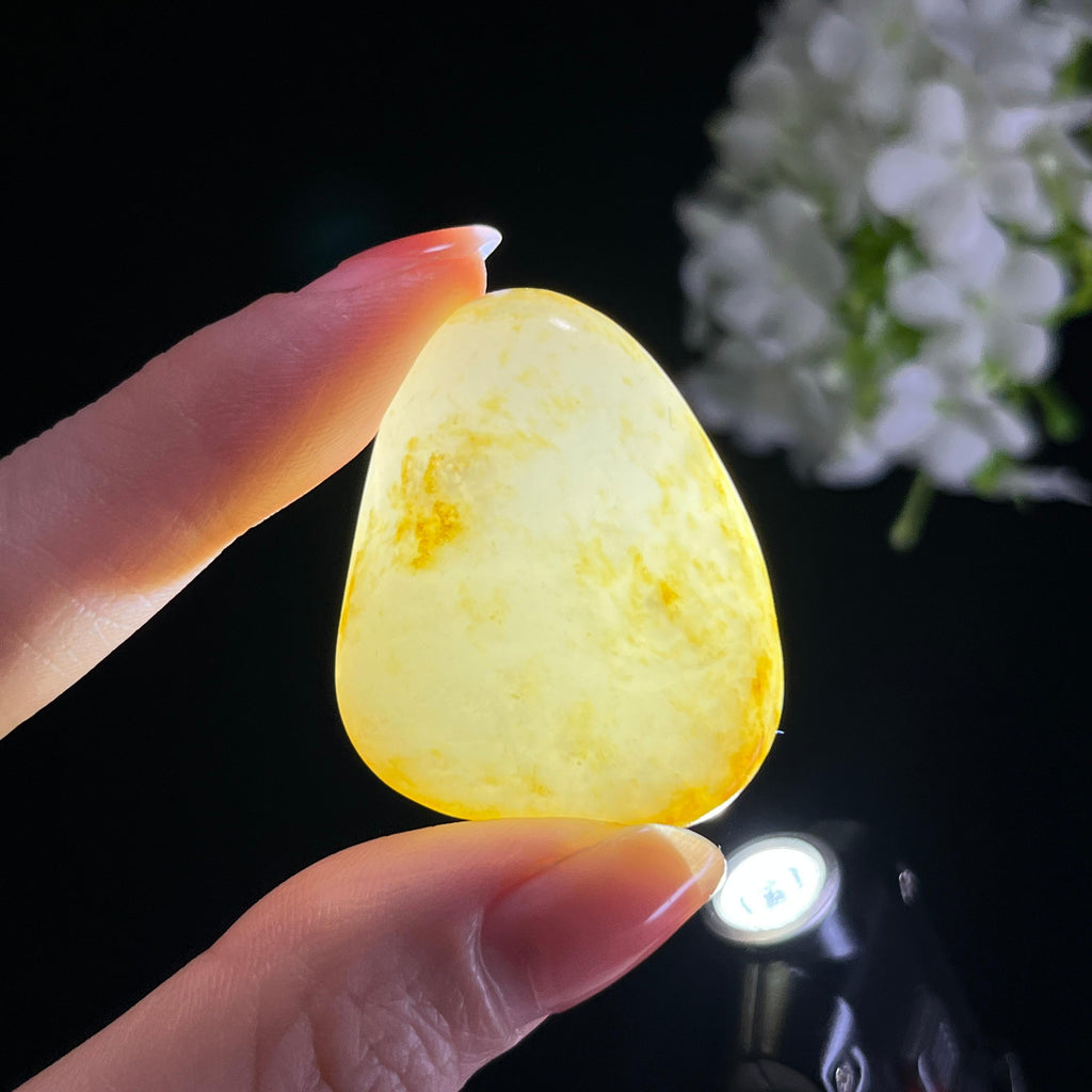 和田玉白玉“秋光染玉”洒金皮籽料（yc351419）