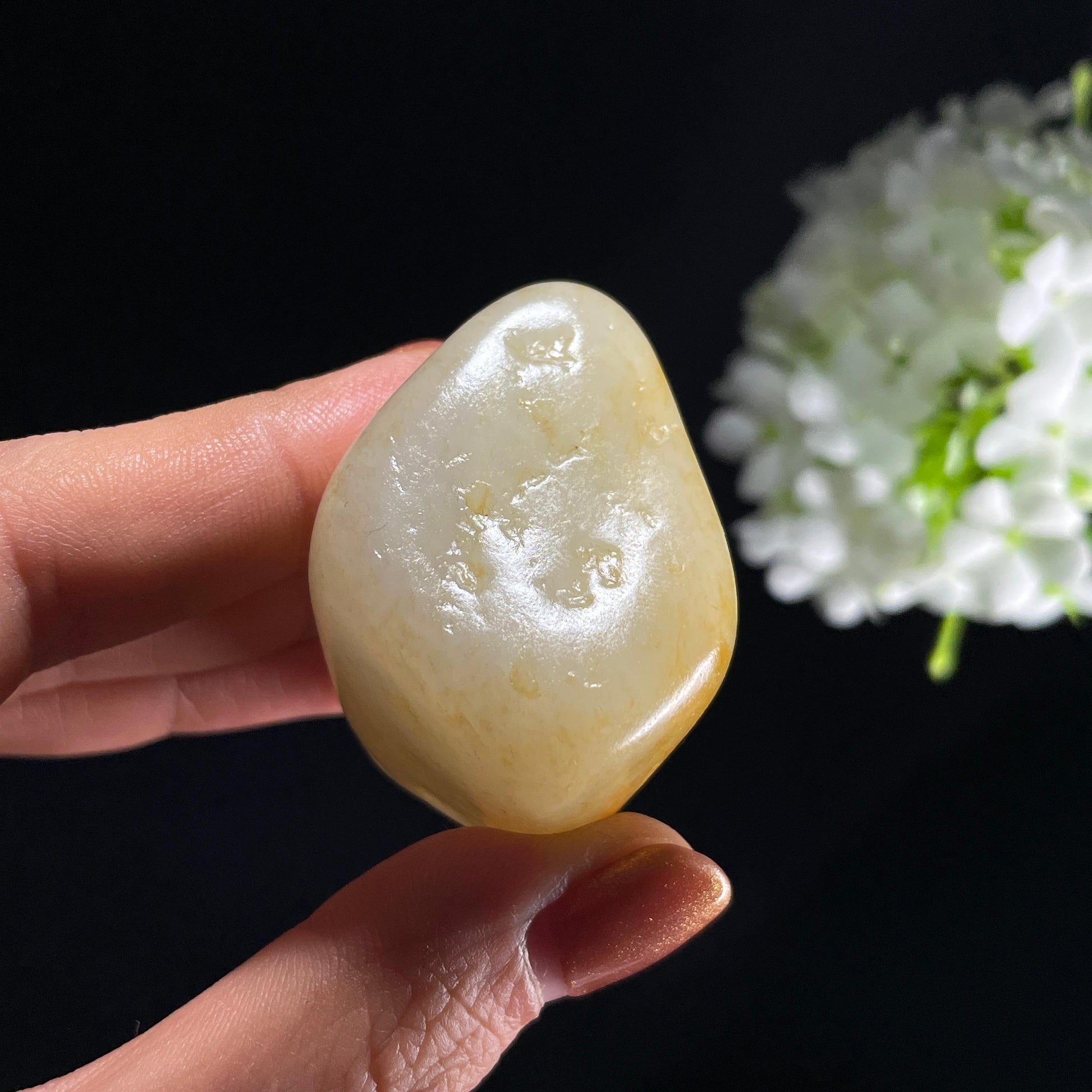 和田玉白玉“冰岫融金”洒金皮籽料（yc392672）