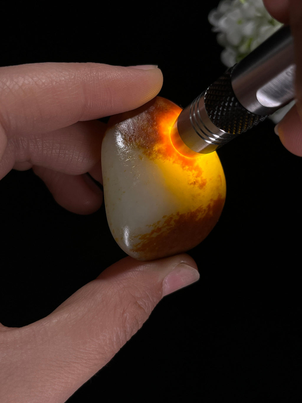 和田玉白玉洒金皮聚红皮籽料原石（yc258664）