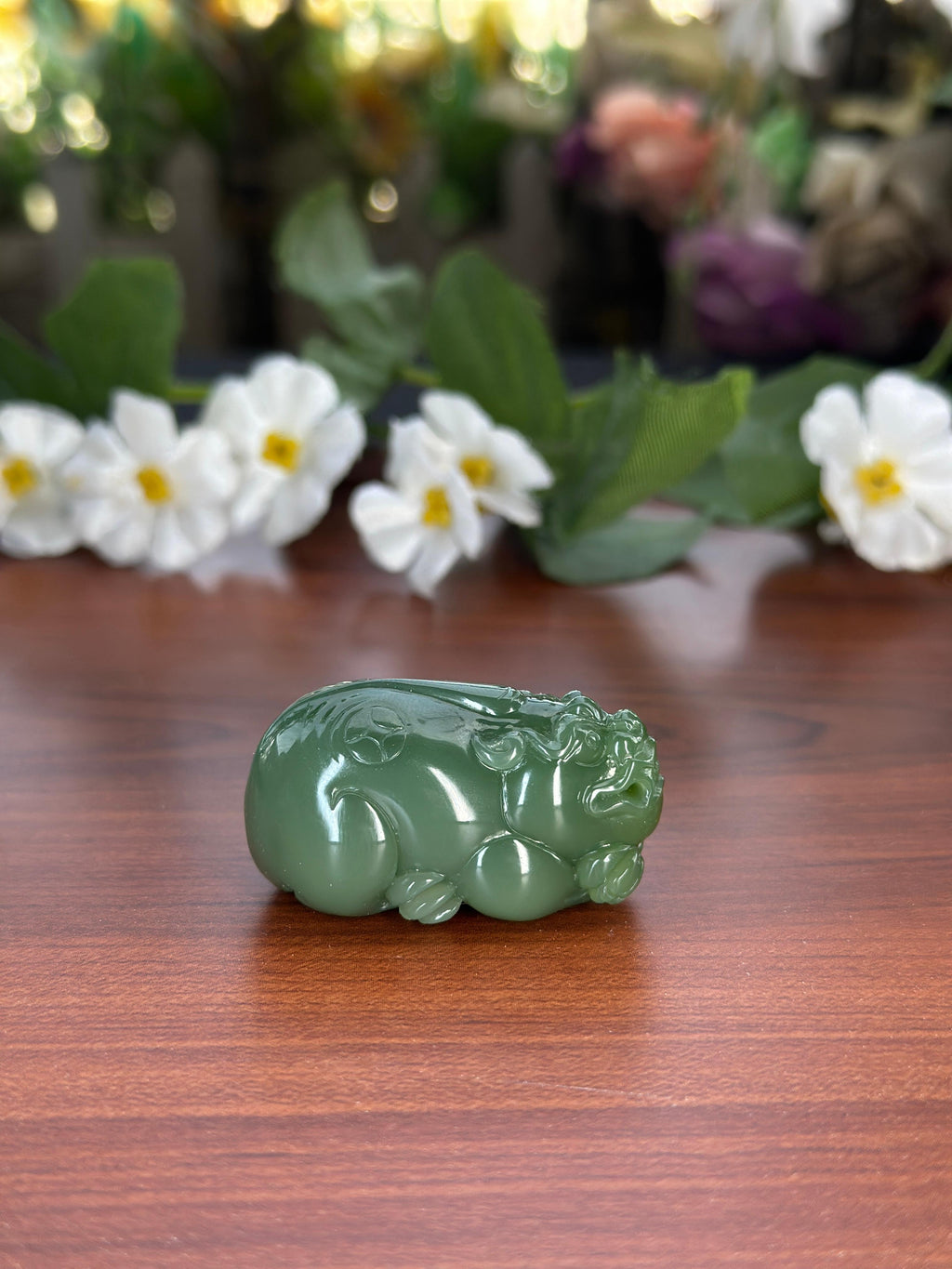和田玉精品碧玉粉青貔貅挂件（yc711144）