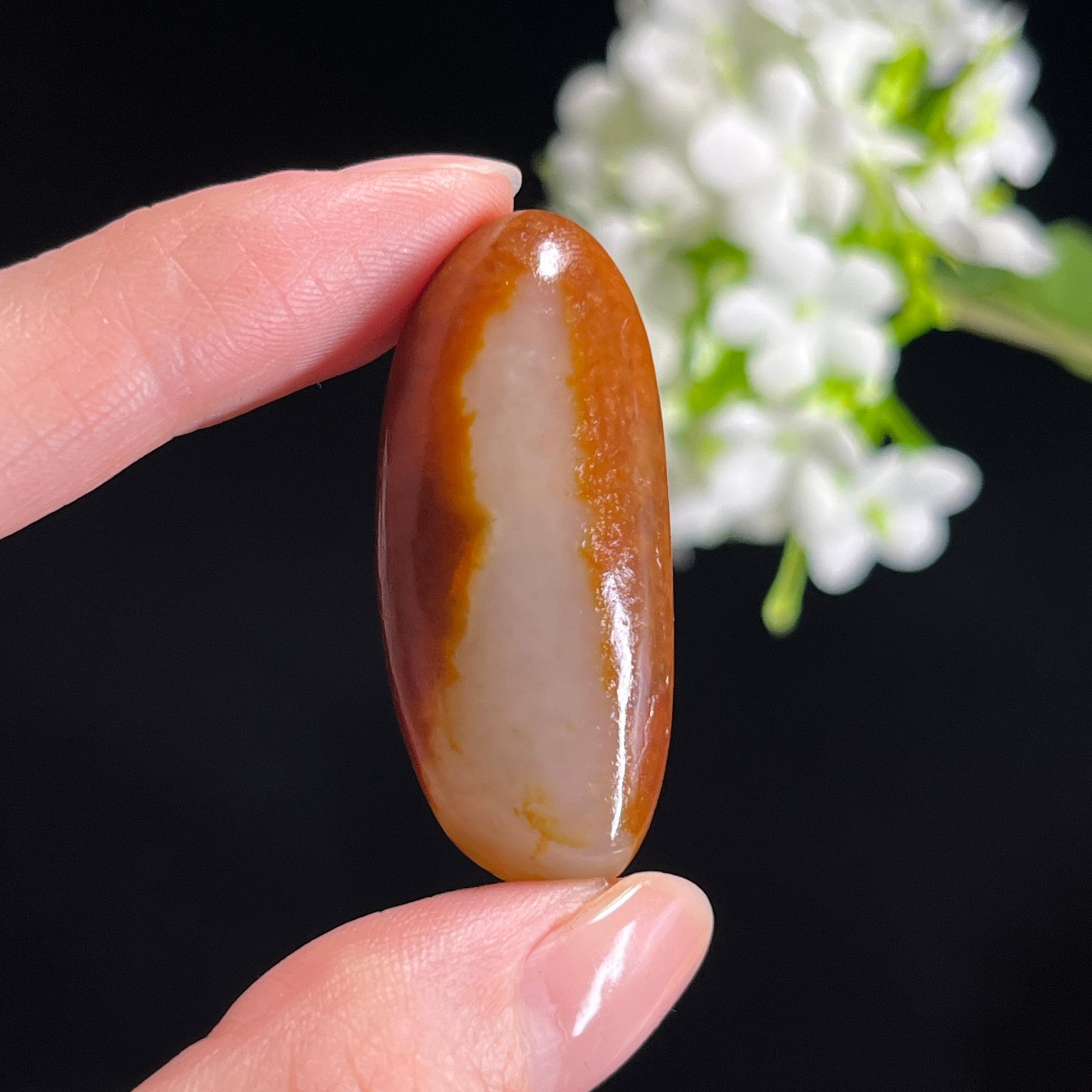 和田玉高青白红皮白肉“朱弦霜雪”双面皮籽料（yc343688）