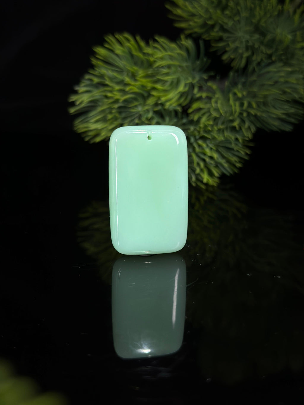 和田玉薄荷绿小无事牌（yc496624）