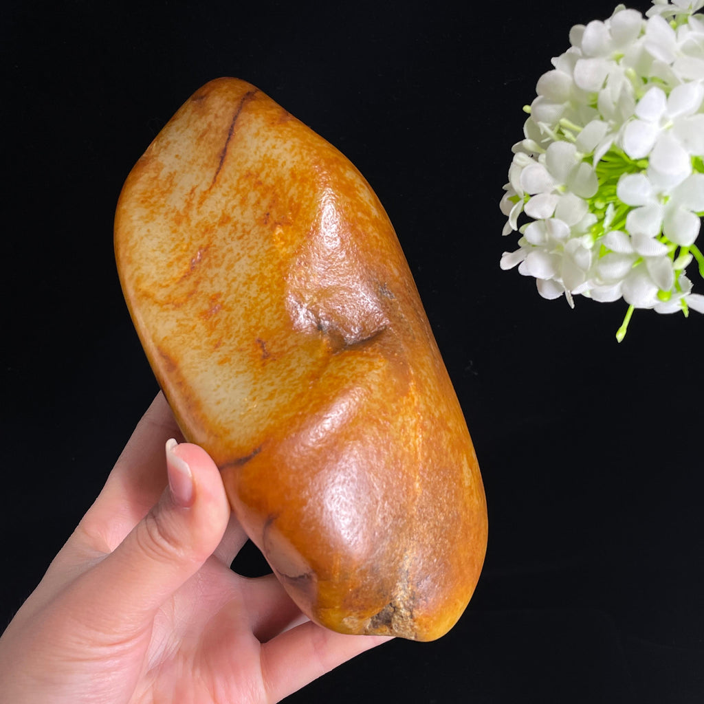 新疆天然和田玉“锦玉盈仓”黄沁籽料（yc407409）