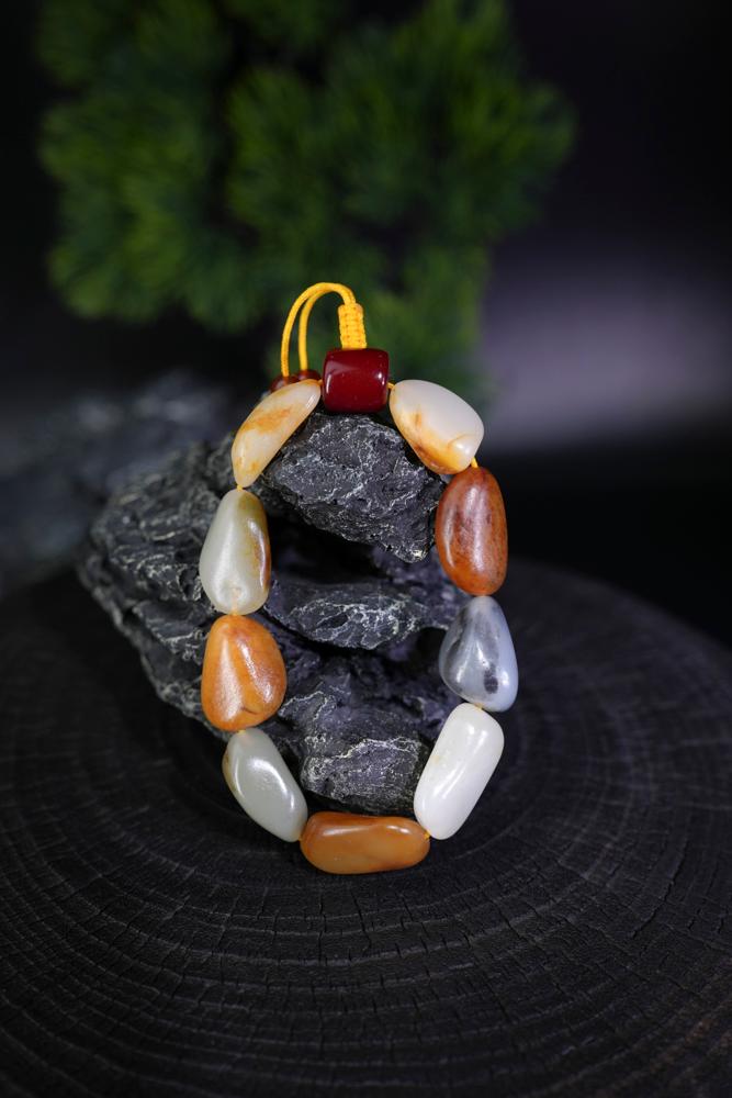 新疆和田玉多宝籽料手串（原籽无修）（yc229734）