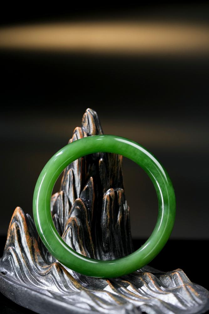 新疆天然和田玉碧玉手镯14（yc253316）