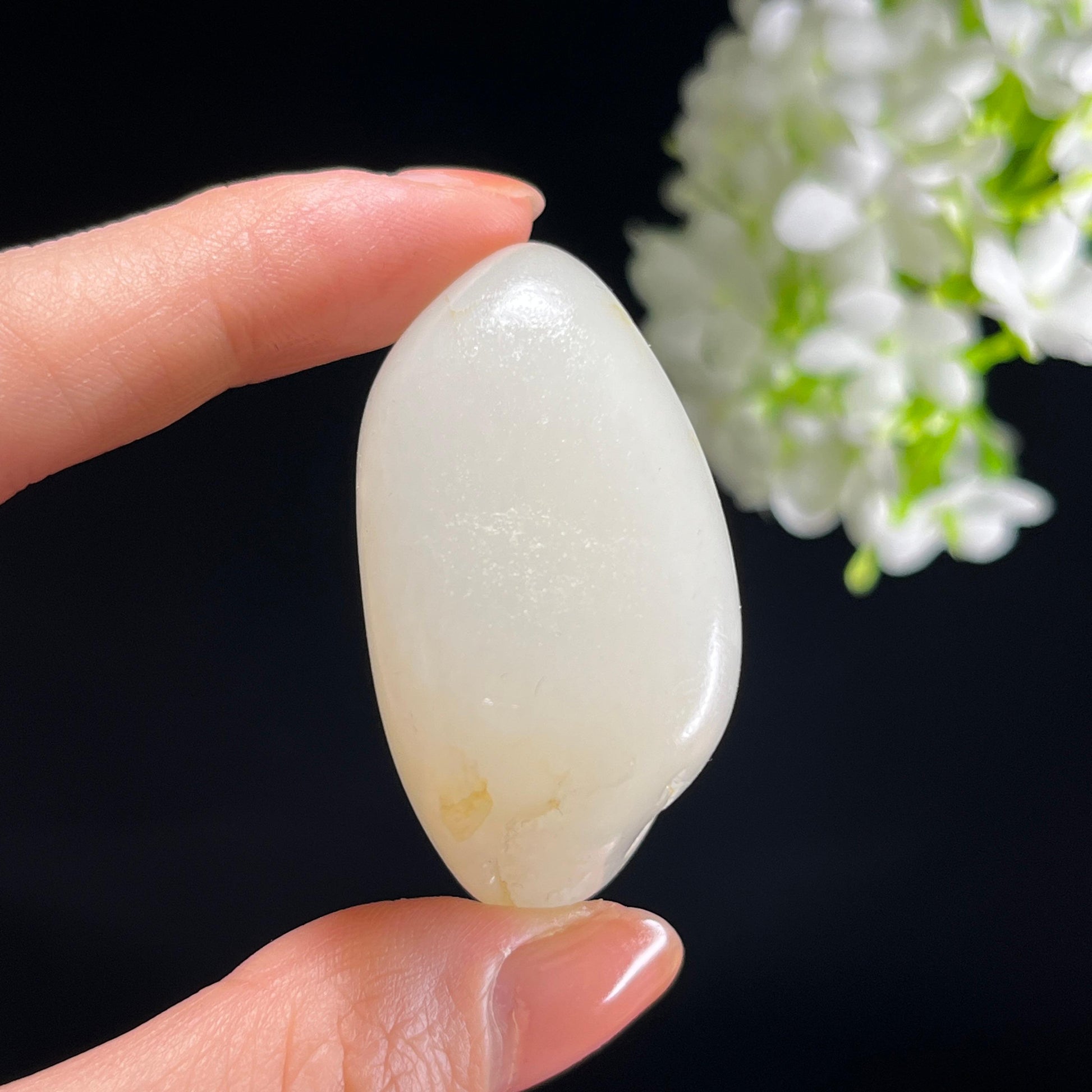 和田玉白玉浅洒金皮“雪魄冰姿”光白籽籽料（yc345880）