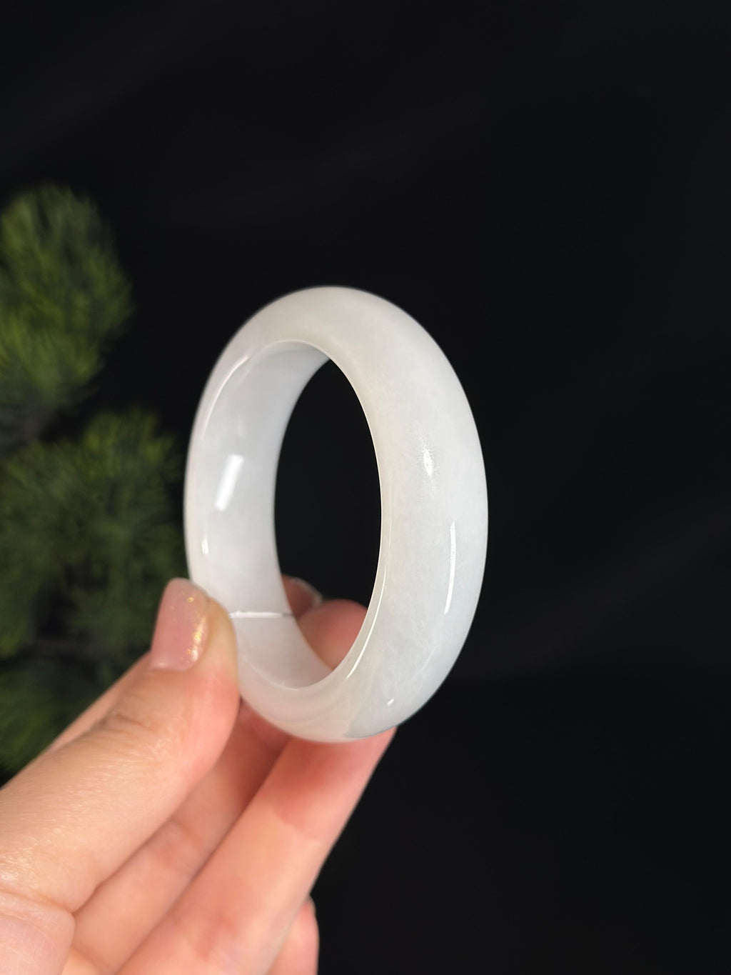 和田玉白玉轮胎镯（卡52）（yc468093）