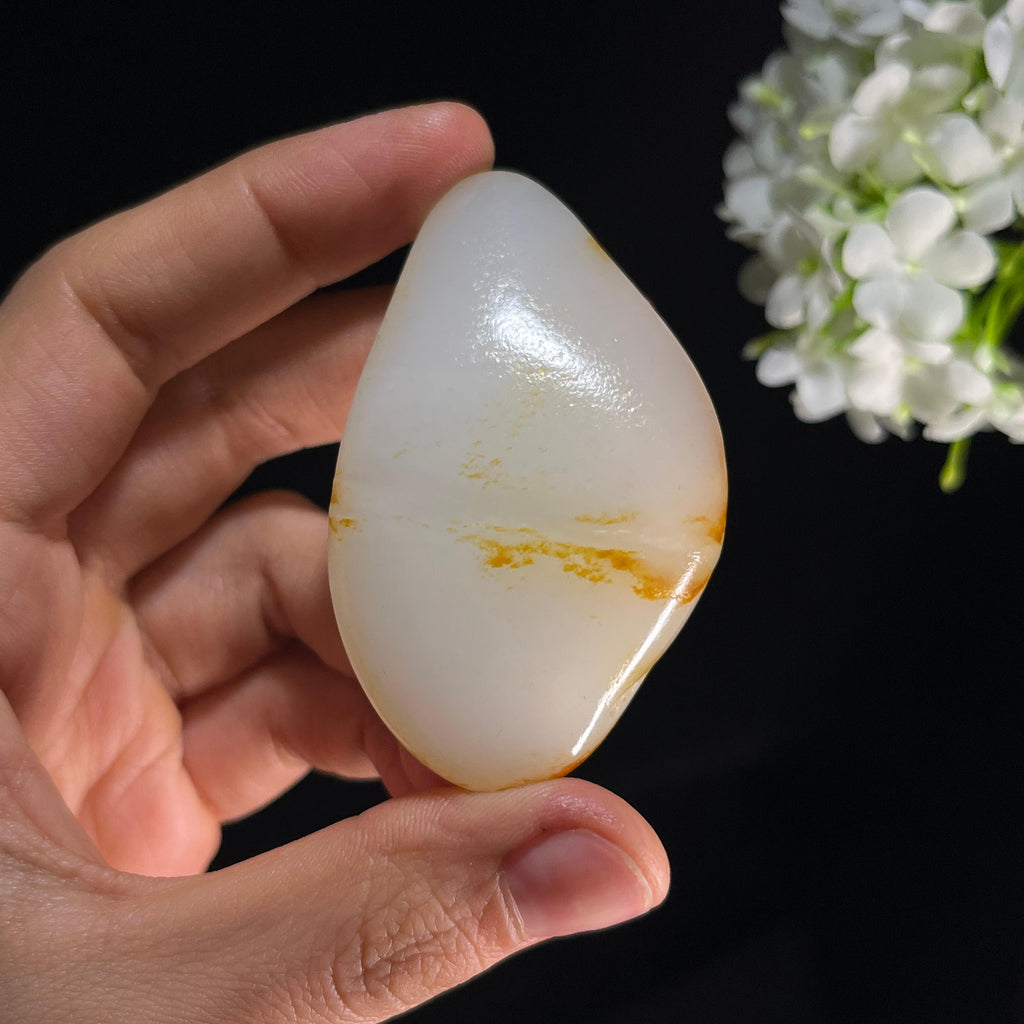 和田玉羊脂白玉“金雾萦玉”洒金皮籽料（yc351940）