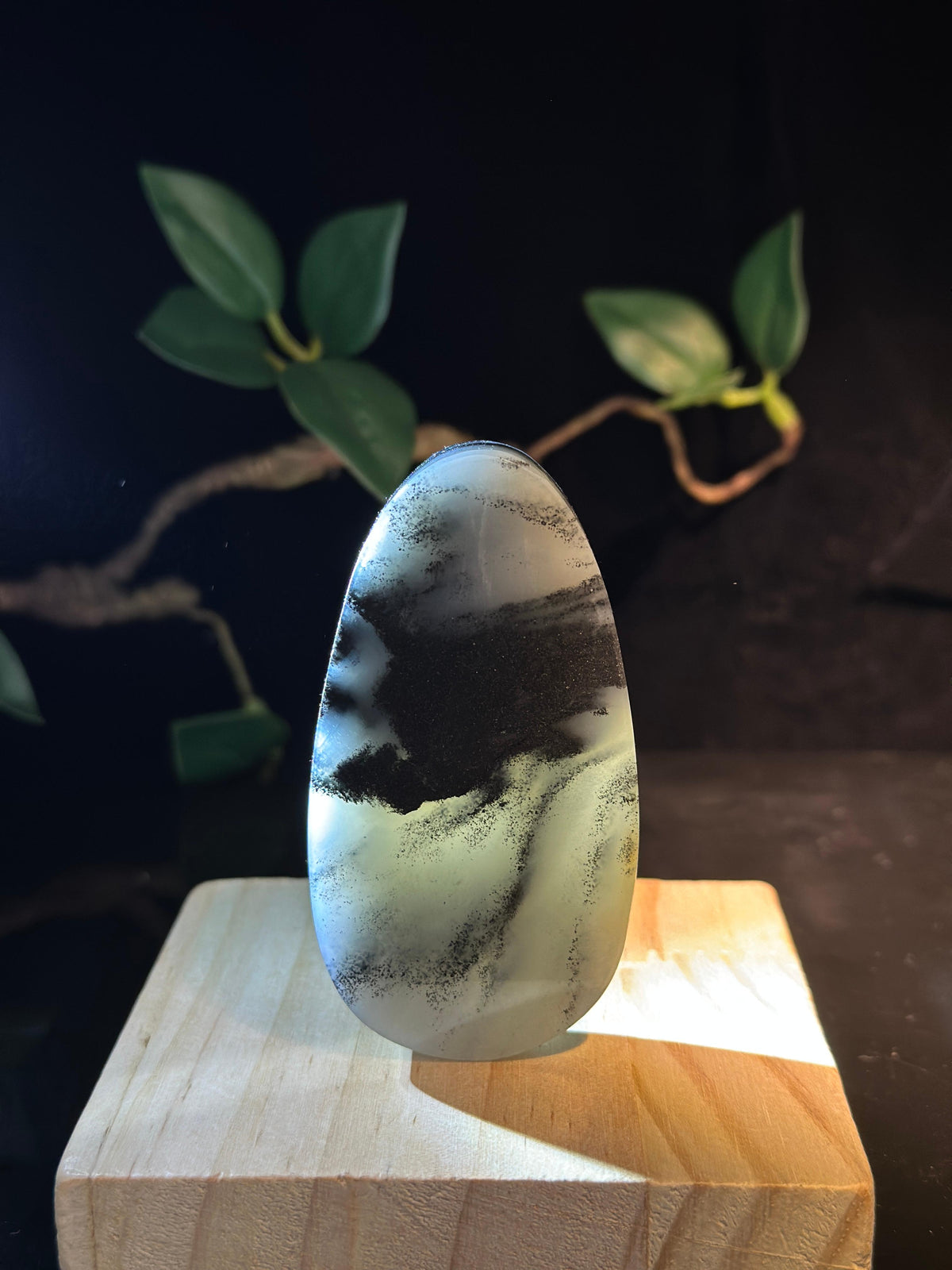 和田玉.青花水墨意境素牌（yc776412）