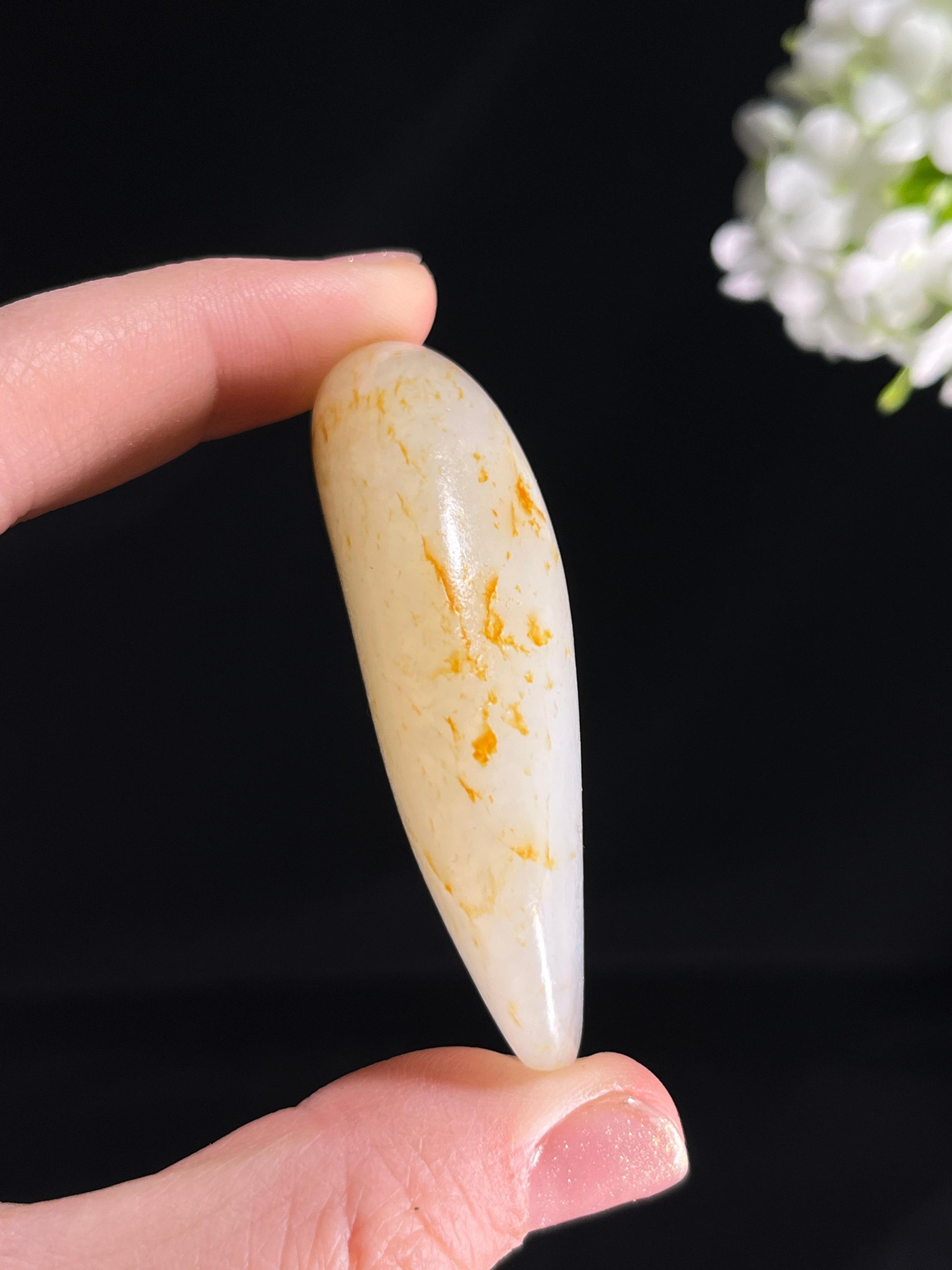 和田一级白玉玛丽艳枣红皮籽料原石手把件（yc265722）