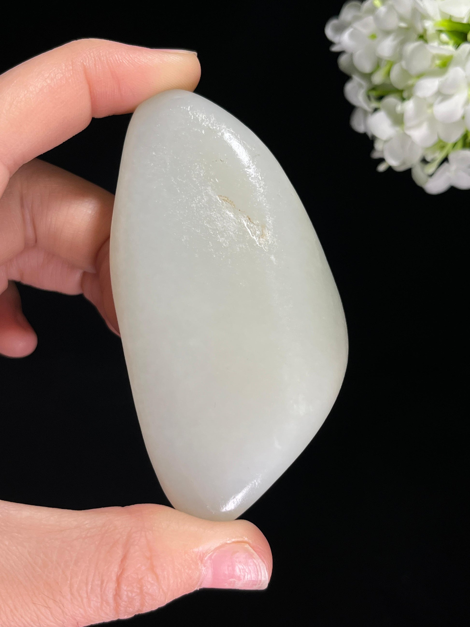 和田玉白玉籽料原石手把件（yc258659）