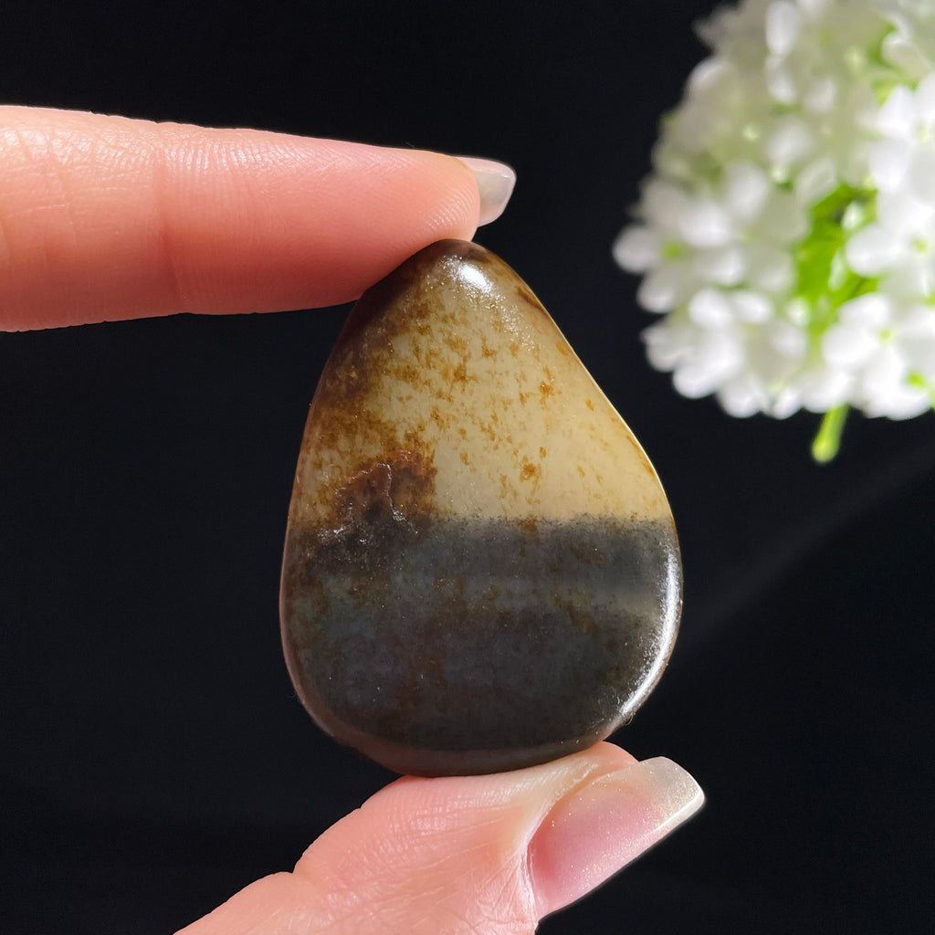 和田玉青花“烟褐凝墨”秋梨皮籽料（yc394215）