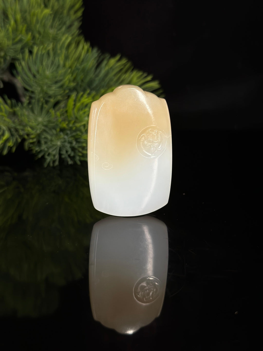 和田玉一品清廉糖白玉莲花挂件（yc482490）