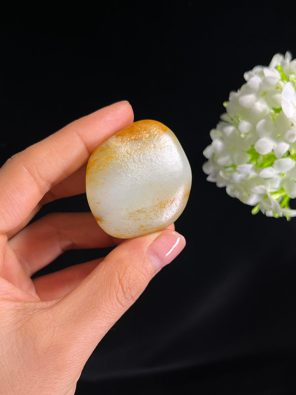 和田玉白玉洒金皮“暖玉金纹”籽料原石（yc276950）