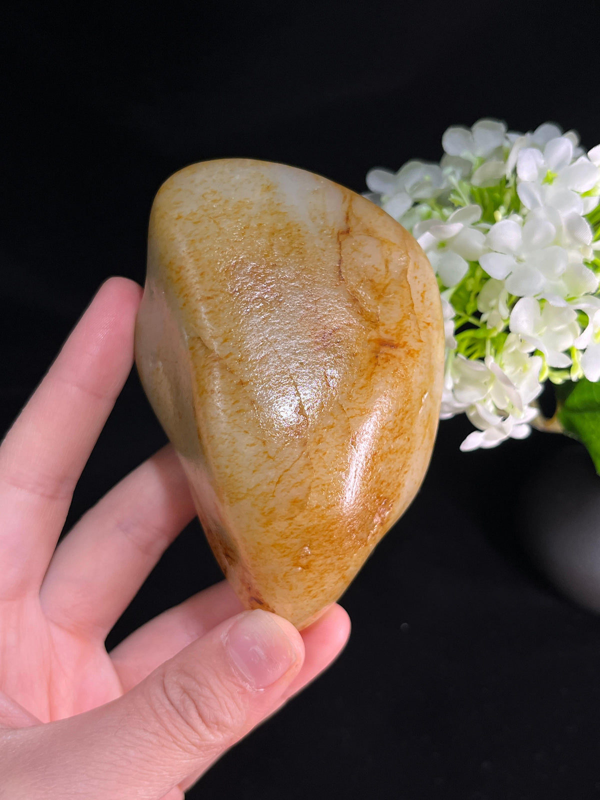 新疆和田玉白玉洒金皮摆件（yc250955）