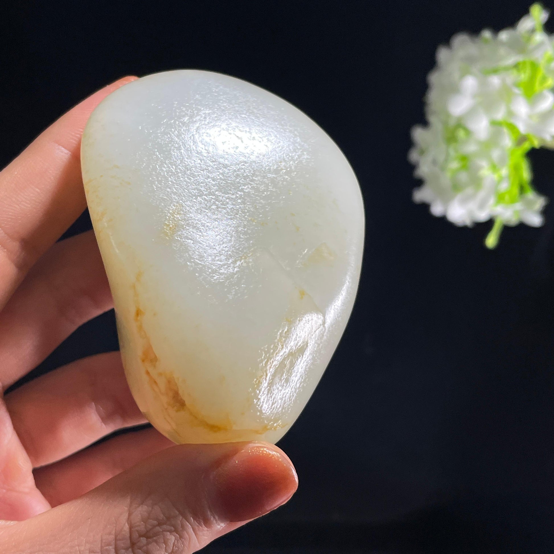 和田玉白玉“玉渚清光”洒金皮籽料（yc387554）