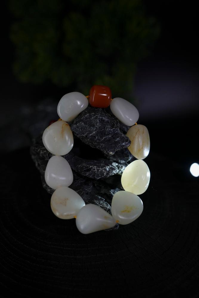 新疆和田玉白玉籽料手串（修）（yc229749）