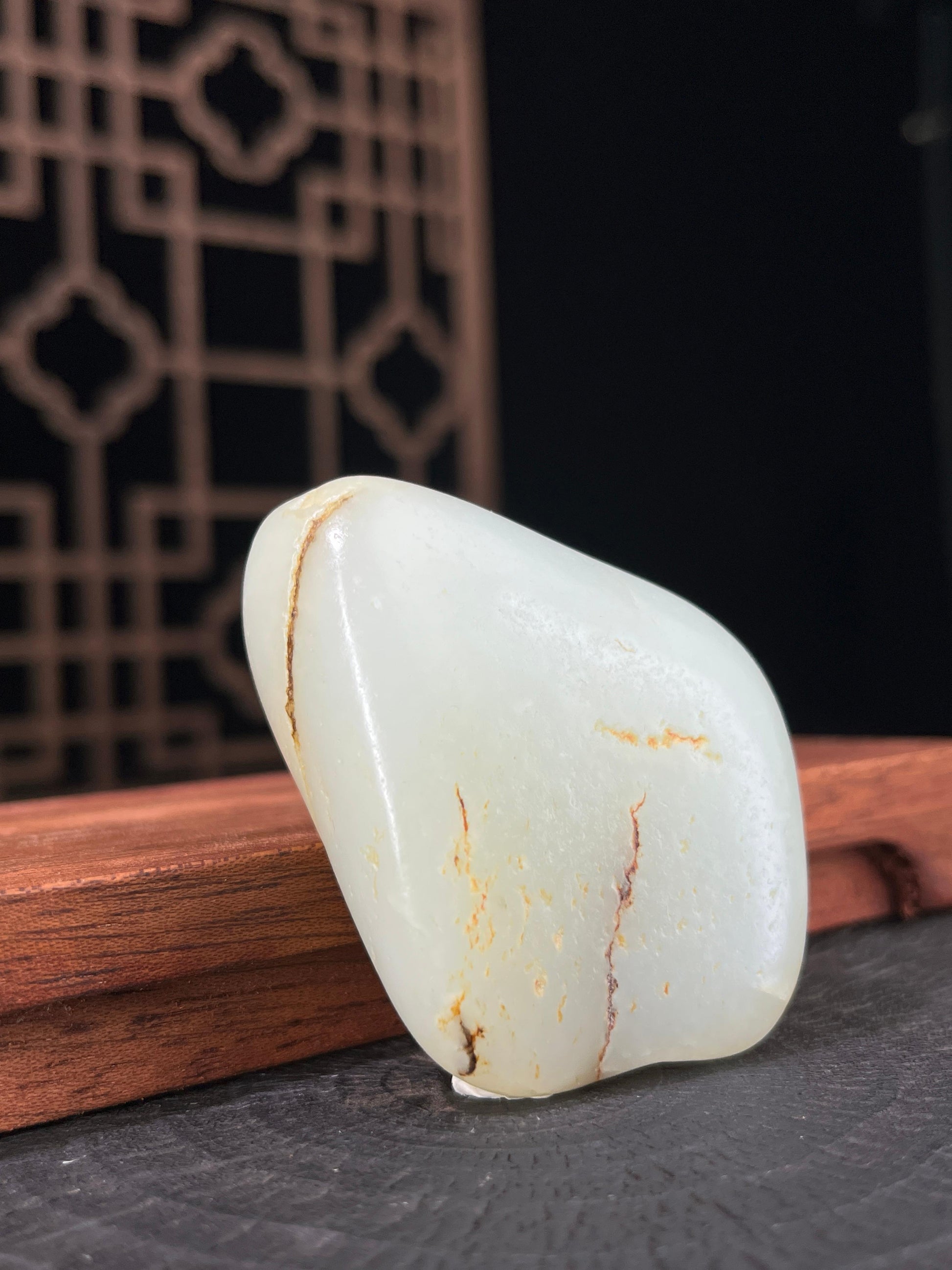 新疆和田玉白玉籽料原石洒金皮挂件6（yc233949）