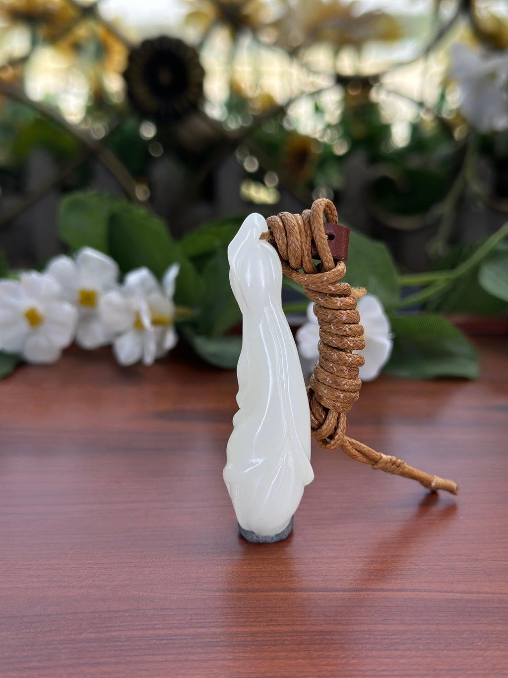 和田玉白玉玉兰花挂件（yc708065）