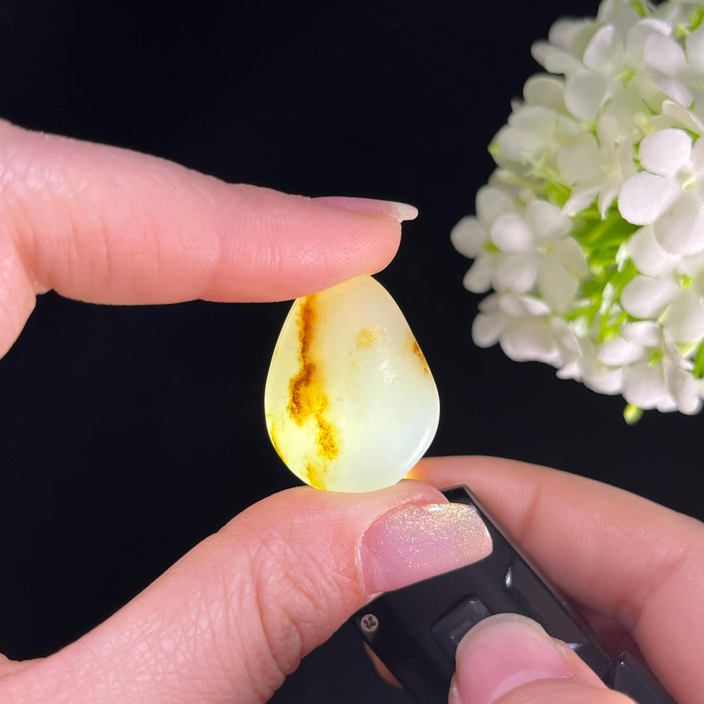 和田玉白玉“烟霭秋声”洒金皮籽料（yc361075）