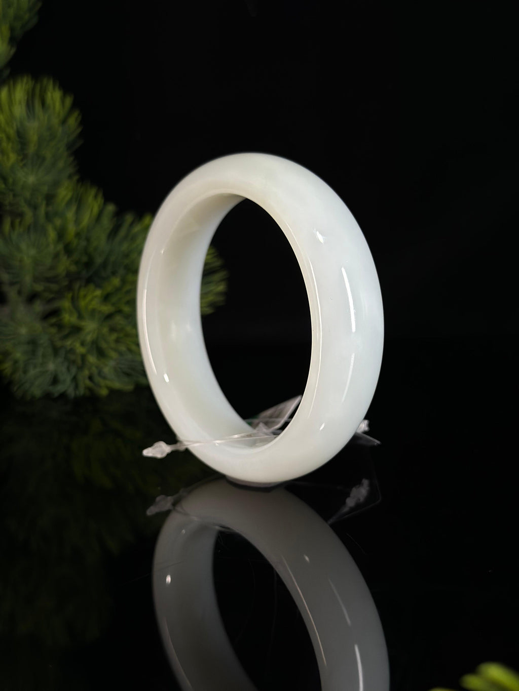 和田玉珍品羊脂白玉轮胎镯（卡59）（yc467310）
