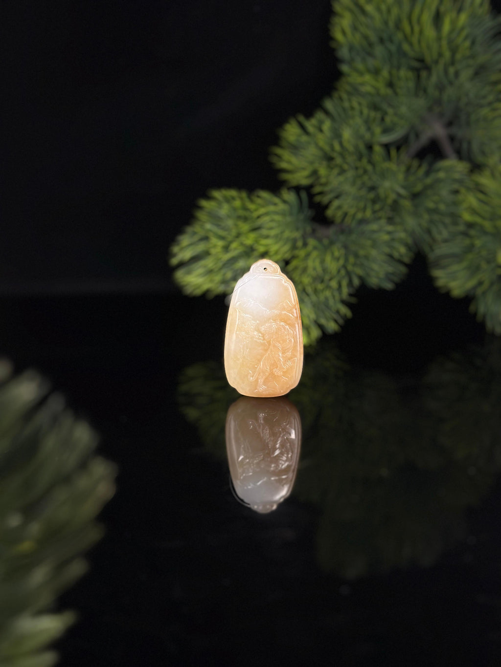 和田玉糖白玉上山虎挂件（yc485981）