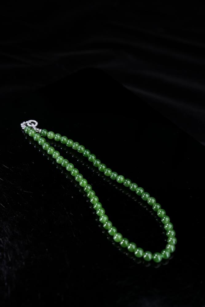 新疆天然和田碧玉项链2（yc253335）