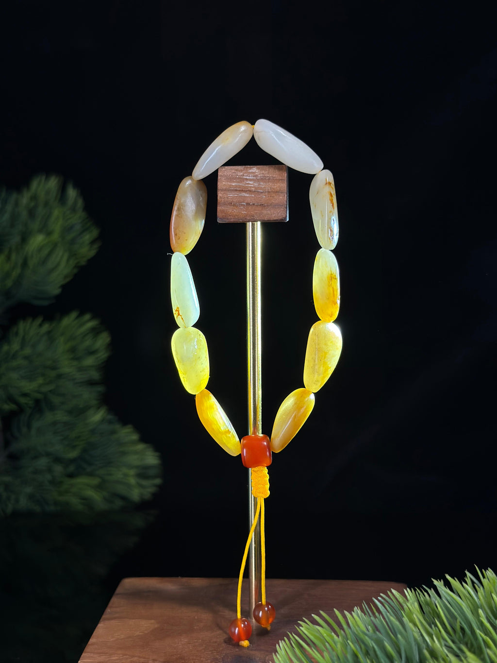 广告流，新疆和田玉红皮洒金皮原籽手串（10颗）（yc461929）
