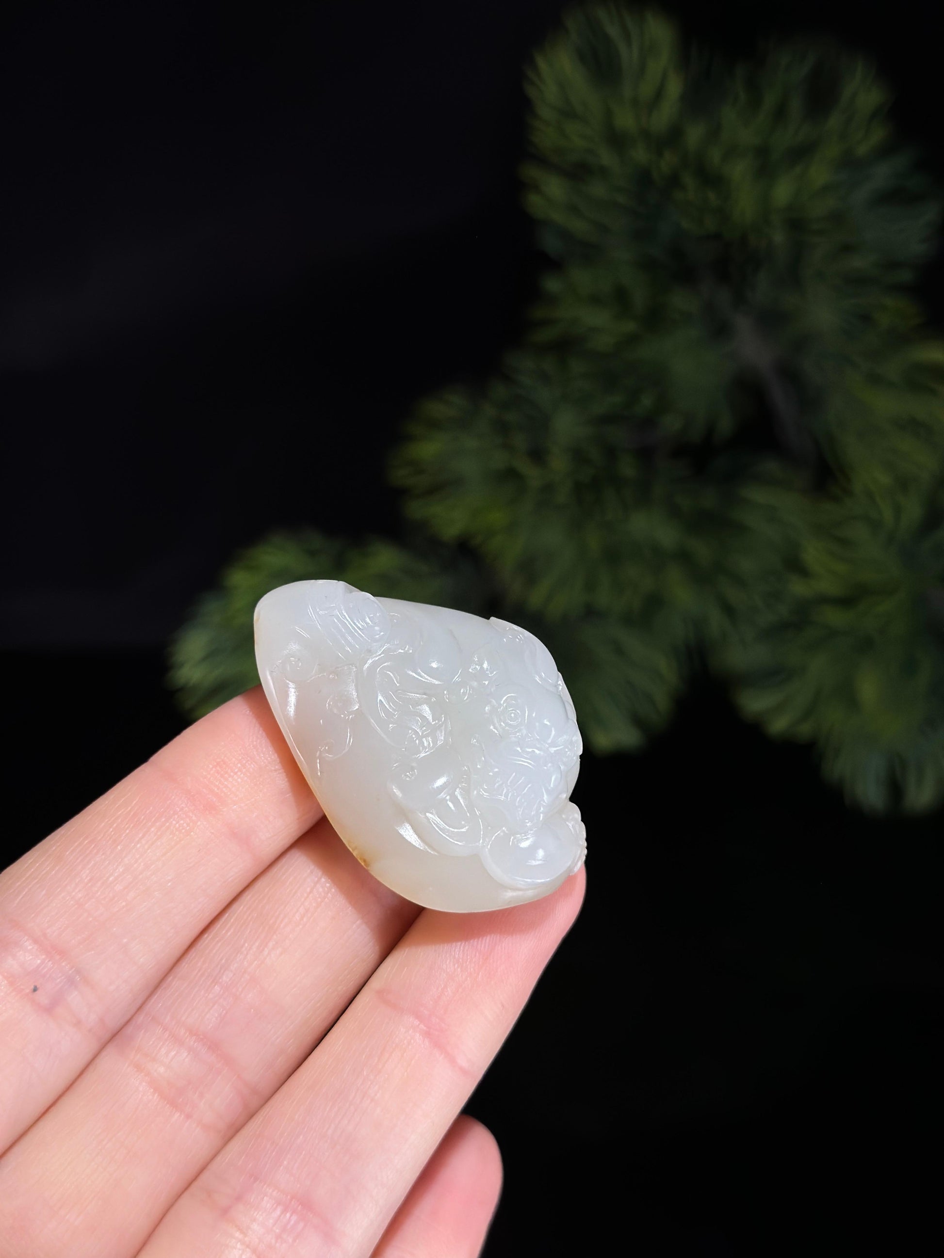 日常，新疆和田玉白玉洒金皮籽料貔貅挂件（yc492022）