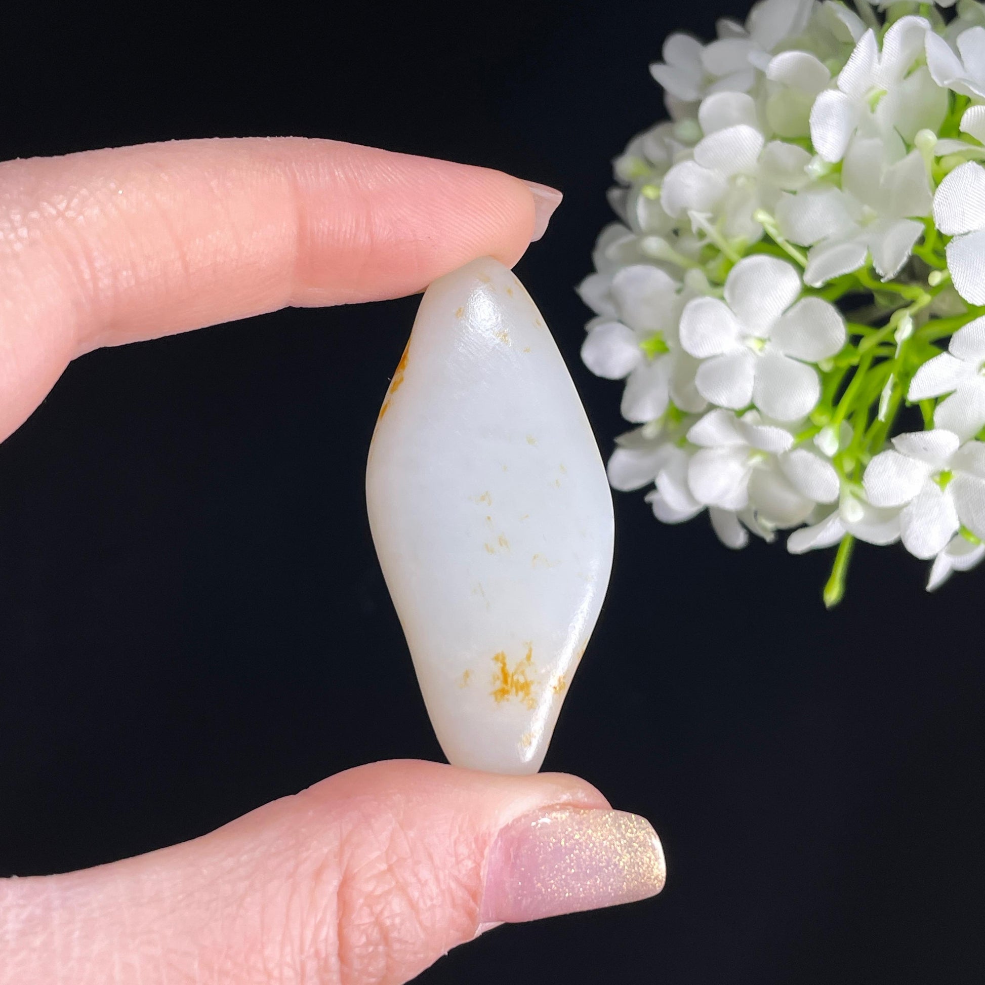 和田玉白玉“金砂渡月”洒金皮籽料（yc363700）