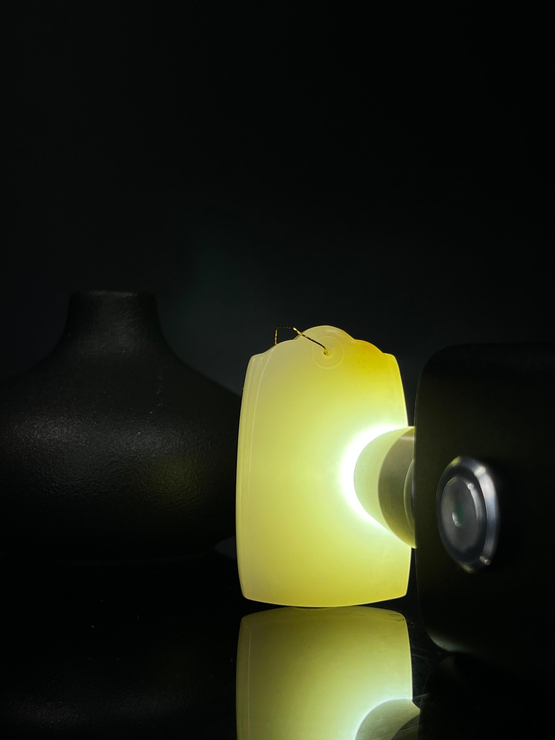 和田玉且末糖白无事牌（yc241017）