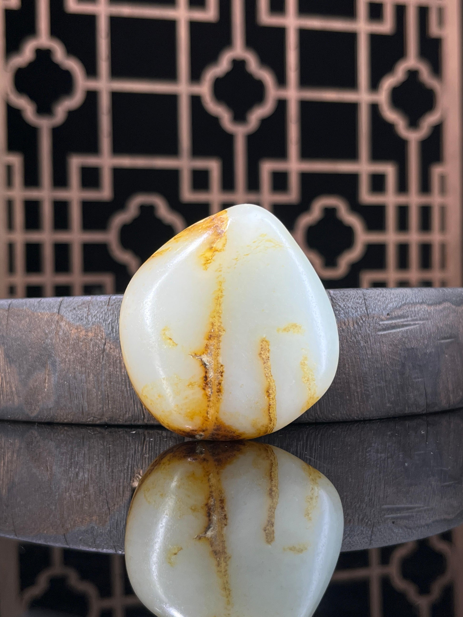 新疆和田玉白玉籽料原石聚黄皮挂件2（yc233827）