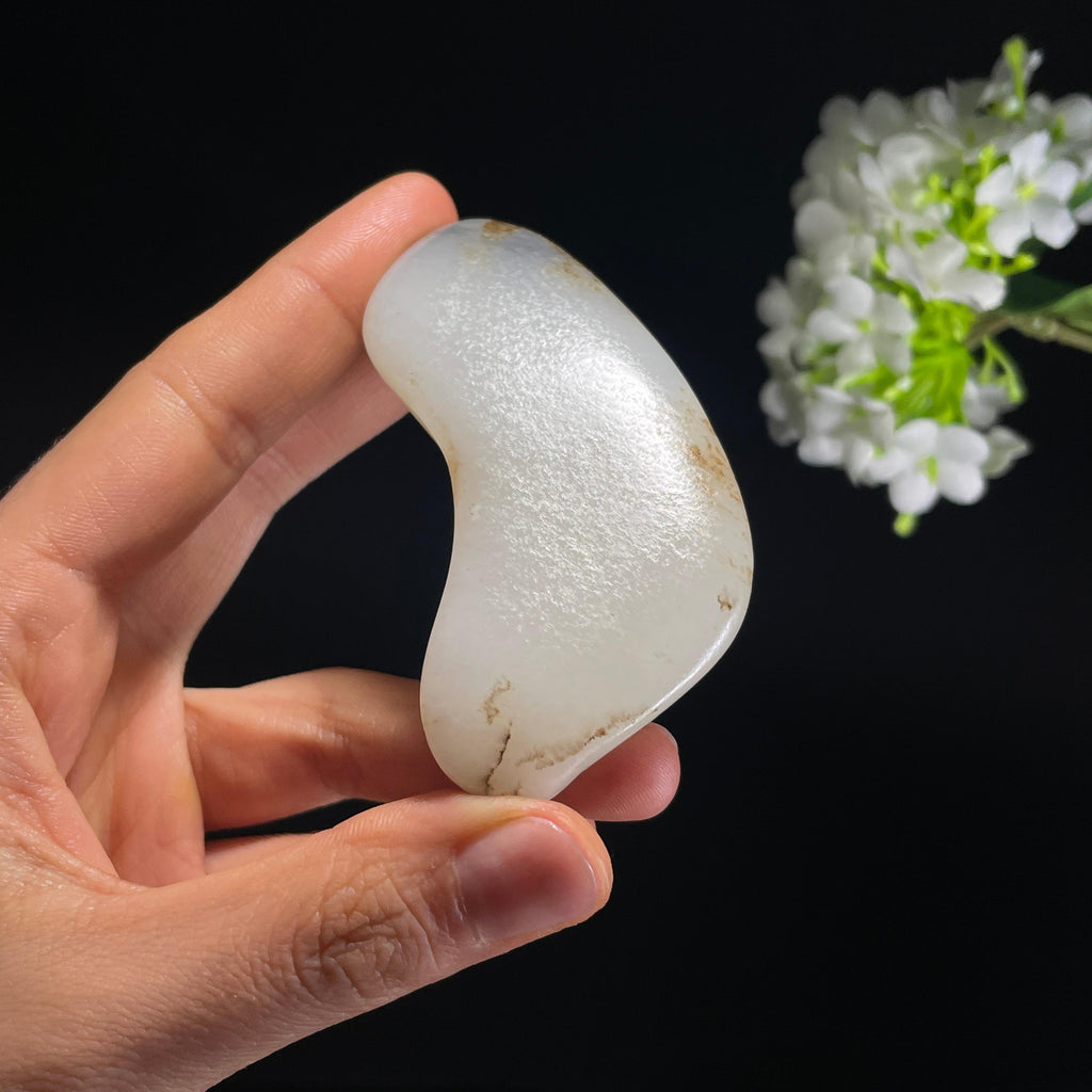 和田玉白玉带青花“孤云独去”秋梨皮籽料（yc324312）