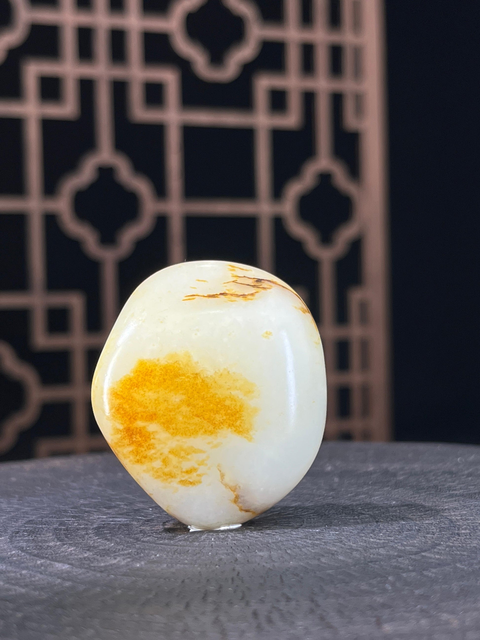 新疆和田玉白玉籽料原石洒金皮挂件2（yc233784）